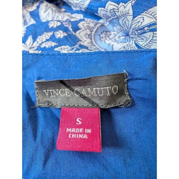 Vince Camuto Blue and White Floral Blouse Top Size Small **EUC** - Picture 4 of 11